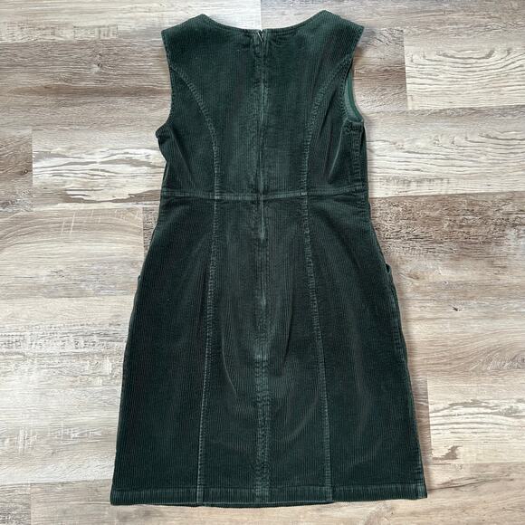 Boden Green Corduroy Sleeveless Mini Dress Structured Fit Fall Classic 4P - Picture 3 of 8